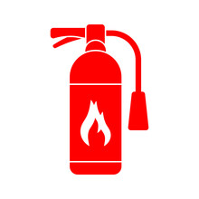 Fire Extinguisher Vector Icon On White Background