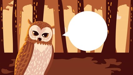 Poster - owl animal autumn season animation