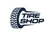 © 21graphic - Tire shop logo design automotive wheel tire truck mud off road silhouette