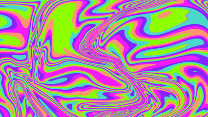 Fototapete - Abstract geometric background with warped colorful lines. Trippy op-art style illustration.