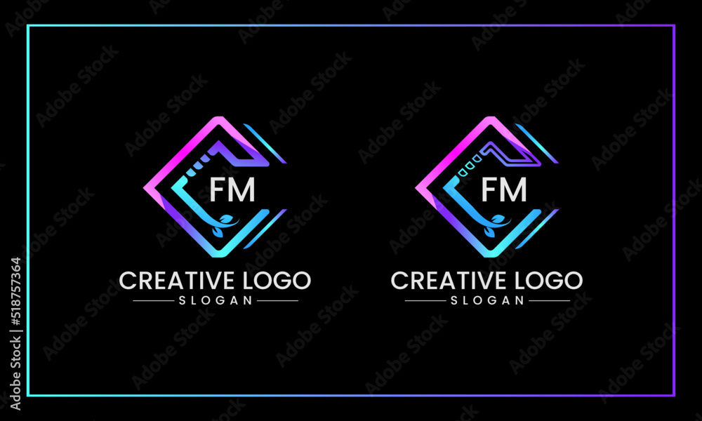 FM Letter initial Logo Design, FM Feminine logo beauty monogram and ...