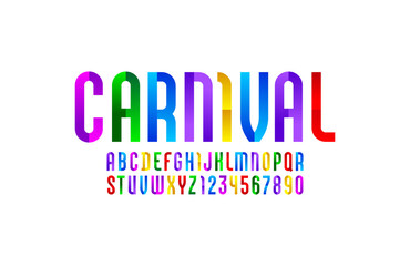 Leinwandbilder - Bright font, modern alphabet, trendy letters and numbers, vector illustration 10EPS