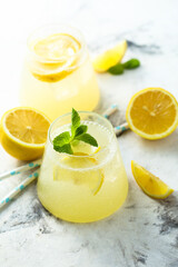 Poster - Traditional homemade lemonade with fresh mint