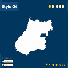 Naklejka na meble Goias, Brazil - map isolated on blue background. Outline map. Vector map.