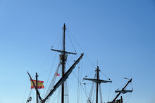 An Old Ship Mast And Blue Sky