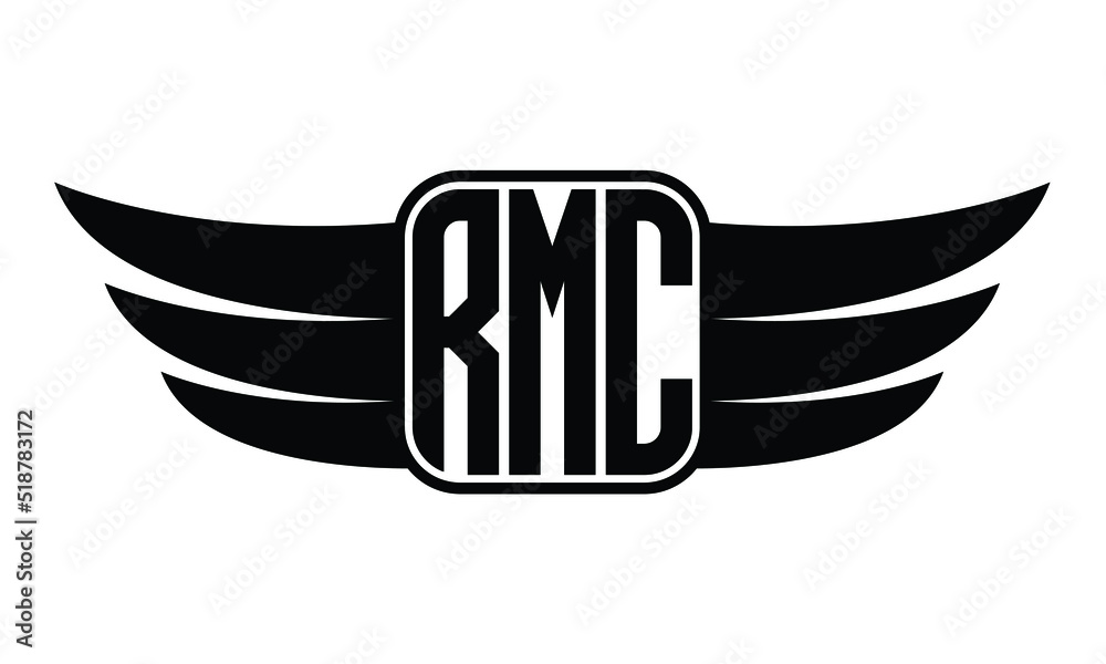 RMC three Letter Wings Flying Initial wing symbol minimalist creative ...