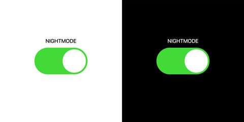 Poster - Night mode sliders. Vector illustartion. Dark theme, black, white, settings, control panel, screen, display, blue color filter. Technology concept. Vector line icon for Business and Advertising