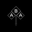ABA letter logo design with white background in illustrator, ABA vector logo modern alphabet font overlap style.  