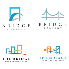 Fototapete - Minimalist and elegant creative bridge building logo with a modern concept. With vector illustration editing.