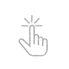 Poster - Hand cursor click grey sketch vector icon for web, computer and mobile app