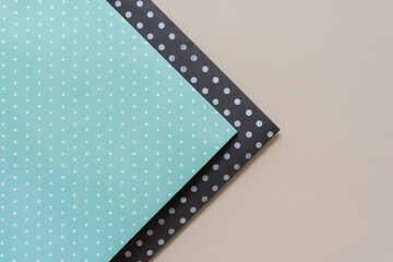 Sticker - folded scrapbook paper in green and gray on beige