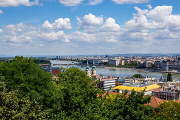 Wall Mural - The city of Budapest with the parliament building 