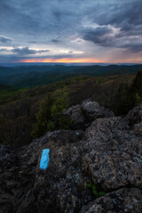 Wall Mural - An overcast and stormy spring evening from Bearfence Mountain in Shenandoah National Park, Virginia.