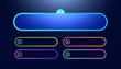 Vector question and answers template neon style for quiz game, exam, tv show, school, examination test. Illustration 10 eps