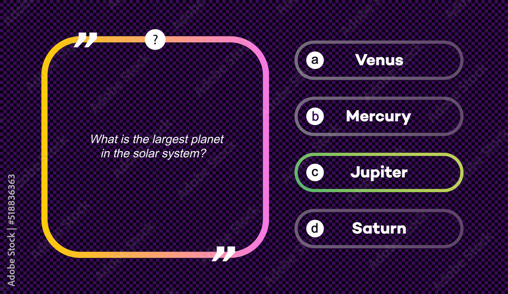 Vector question and answers set neon style for quiz game, exam, tv show ...