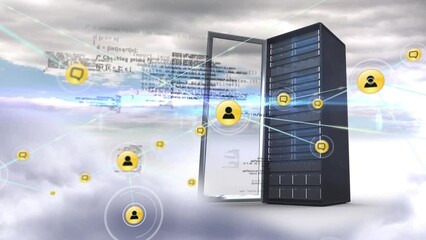 Poster - Animation of connections over data, server and clouds