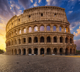 Fototapete - Coliseum or Flavian Amphitheatre (Amphitheatrum Flavium or Colosseo), Rome, Italy.