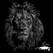Hand drawn lion head, wild animal drawing, vector illustration