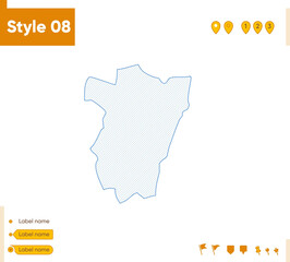 Naklejka na meble Tucuman, Argentina - grid map isolated on white background. Outline map. Simple line, vector map.