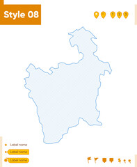 Naklejka na meble Potosi, Bolivia - grid map isolated on white background. Outline map. Simple line, vector map.