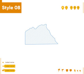 Naklejka na meble Chobe, Botswana - grid map isolated on white background. Outline map. Simple line, vector map.