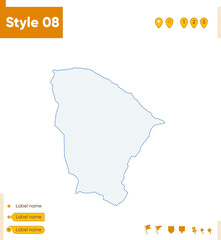 Naklejka na meble Ceara, Brazil - grid map isolated on white background. Outline map. Simple line, vector map.