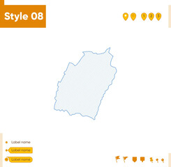 Naklejka na meble Manipur, India - grid map isolated on white background. Outline map. Simple line, vector map.
