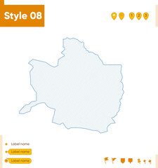 Naklejka na meble Razavi Khorasan, Iran - grid map isolated on white background. Outline map. Simple line, vector map.