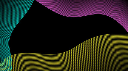 Wall Mural - Abstract colorful lines lighting effect on dark background.