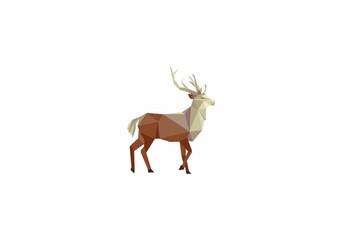 Wall Mural - polygon deer logo