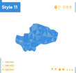 © Александр Филинков - Qom, Iran - blue low poly map, polygonal map. Outline map. Vector illustration.