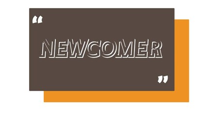 Poster - Animated retro, vintage ribbon with the text Newcomer.