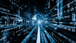 © InfiniteFlow - Software development, application programming code and tacit computer coding . Concept of smart digital transformation and technology disruption that changes global trends in new information era .