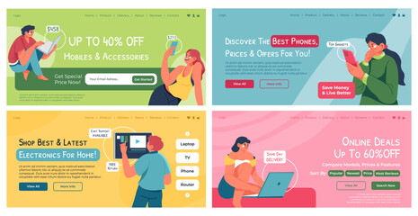 Web banner design for online electroincs shop sale