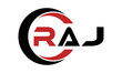 RAJ three letter swoosh logo design vector template | monogram logo | abstract logo | wordmark logo | letter mark logo | business logo | brand logo | flat logo | minimalist logo | text | word | symbol