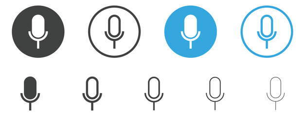 Wall Mural - microphone mic icon, voice icon symbol . audio sound record icon