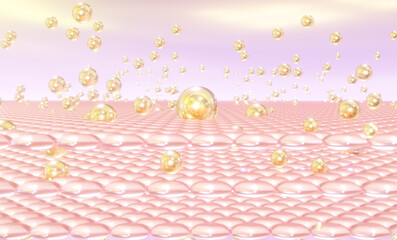 Aufkleber - 3D renderings for cosmetics  The miracle serum repairs saggy skin cells and hydrates the skin. To lighten dark skin tones, modern cosmetics are utilized. nutrition vitamin.
