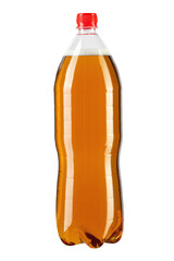 Plastic beer bottle of 2 liters isolated on white background.