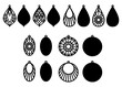Earrings cutting template set of acrylic and wooden jewelry. Templates for laser cutting machines