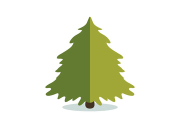 Wall Mural - Christmas tree vector icon. Modern style fir symbol in color for holiday decoration, gift card design.