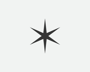 Poster - star icon, vector shape. abstract design spark sign. black and white silhouette