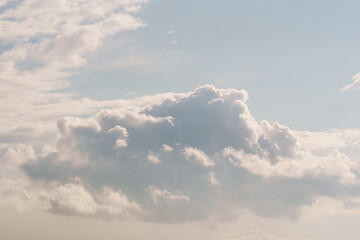 sky with clouds on a summer day with warm sunlight