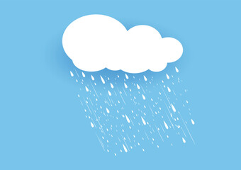 Wall Mural - rainy season, clouds and storm, weather nature background, flood natural disaster, vector illustrati