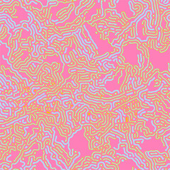 Fototapete - Reaction diffusion organic pattern. Generative art design.