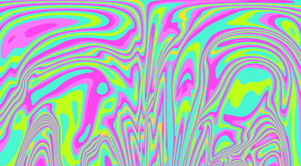 Fototapete - Abstract geometric background with warped colorful lines. Trippy op-art style illustration.
