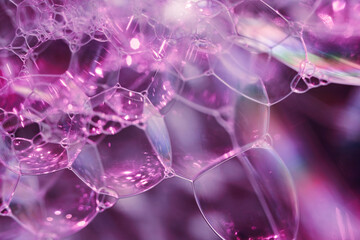Aufkleber - Close up Beautiful abstract soap bubbles. Background pattern for design. Macro photography view.