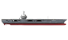 Aircraft Carrier Nuclear Military Ship, Side View 3D Rendering