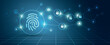 © xyz+ - sistema di riconoscimento biometrico, icona, impronta digitale