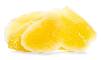 Wall Mural - Dry mango in sugar on white background isolation