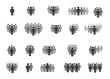 © Vikivector - People team crowd monochrome silhouette icon set vector illustration society connection